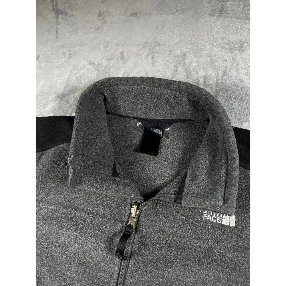 The North Face Jacket Mens Medium Gray Black Fleece Full Zip Outdoor‎ Hiking